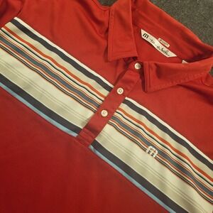 Travis Mathew Golf Polo Men's XXL Short Sleeve Performance Red Blue